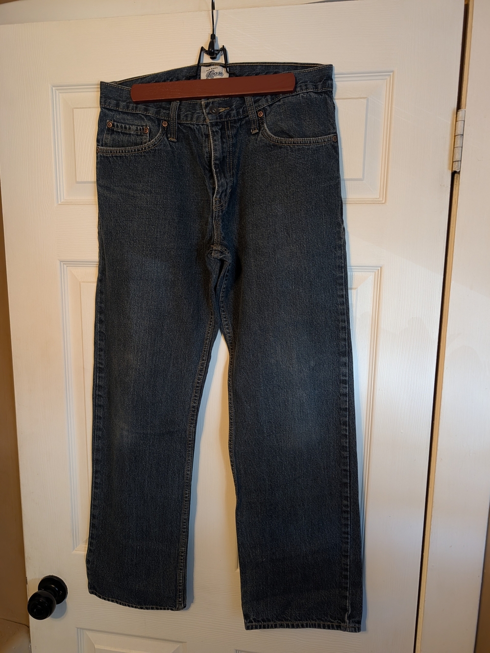 Old Navy Loose Men's Straight-Leg Dark Blue Jeans